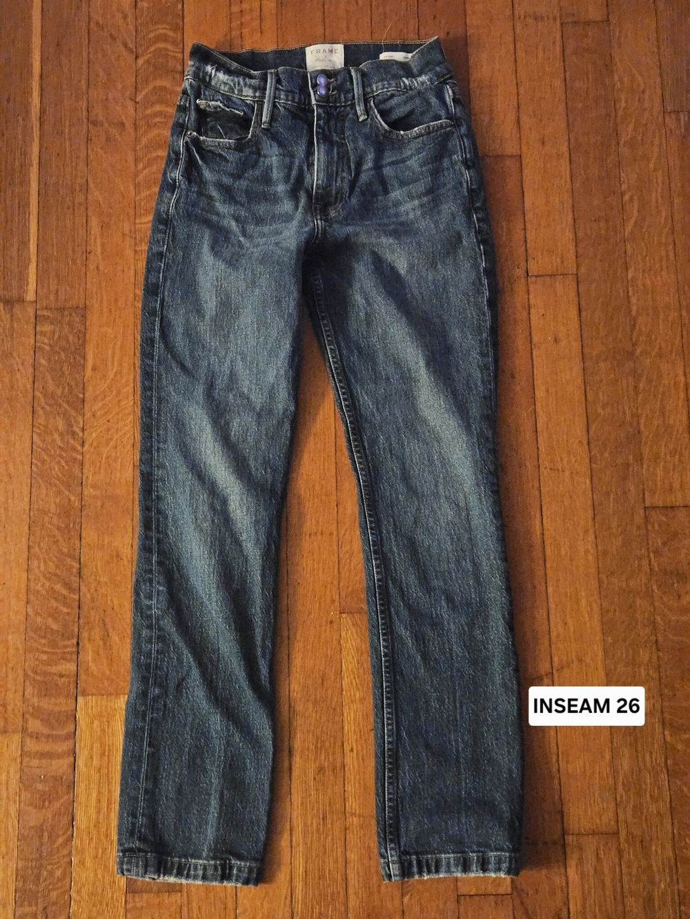 Frame Denim Women’s Indigo Straight Leg Jeans